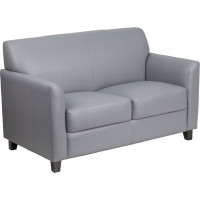 Flash Furniture BT-827-2-GY-GG Hercules Diplomat Series Leather Loveseat in Grey